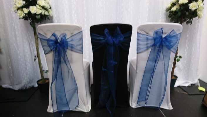 Navy Blue Organza Sash
