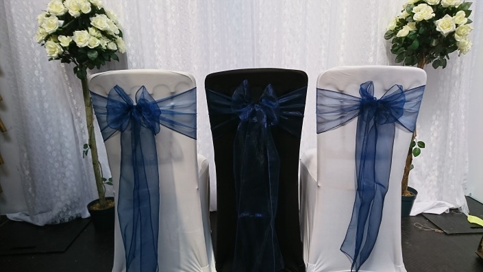 Navy Organza Sash 2
