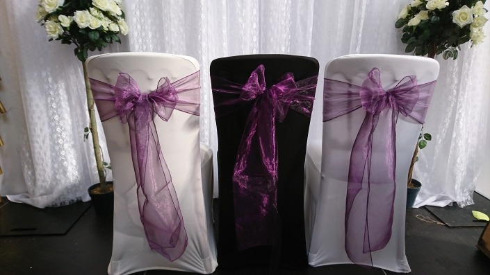 Plum Organza Sash