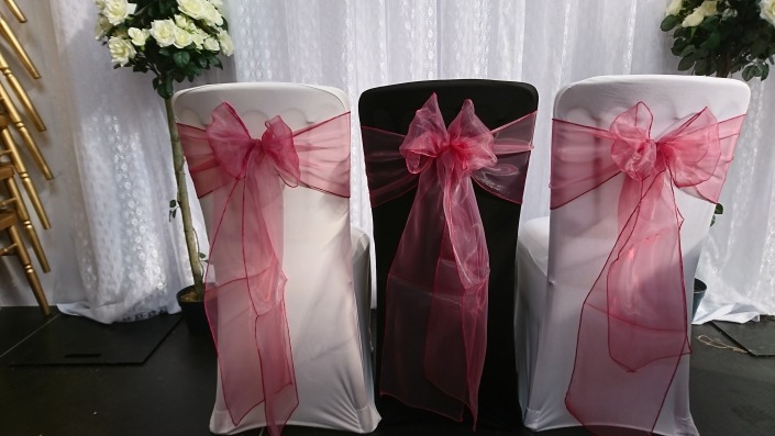Raspberry Organza Sash