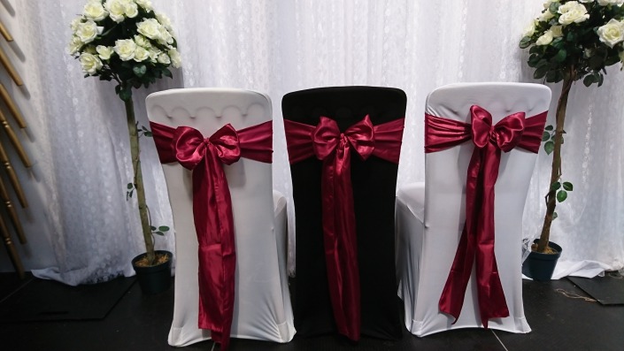 Burgundy Red Satin Sash